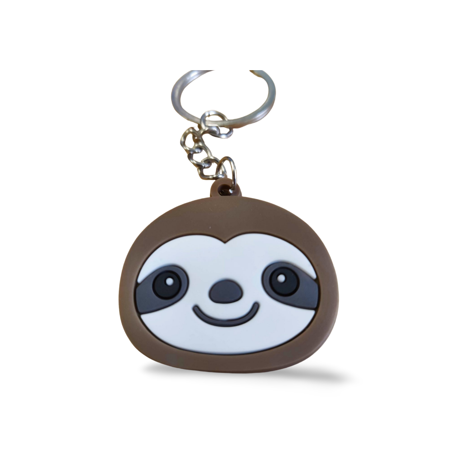 Brown and White Silicone Keyring
